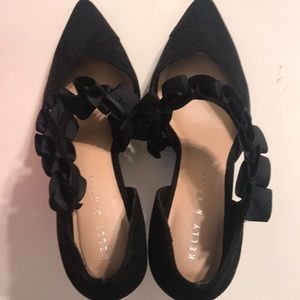Kelly & Katie Black Ribbon Heels (Size 8.5)